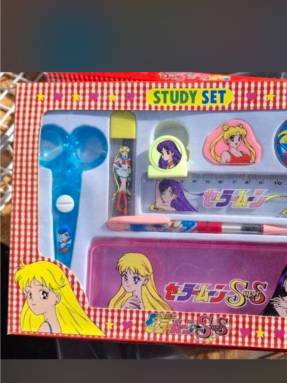 Vintage Sailor moon Pink & Blue Study Set